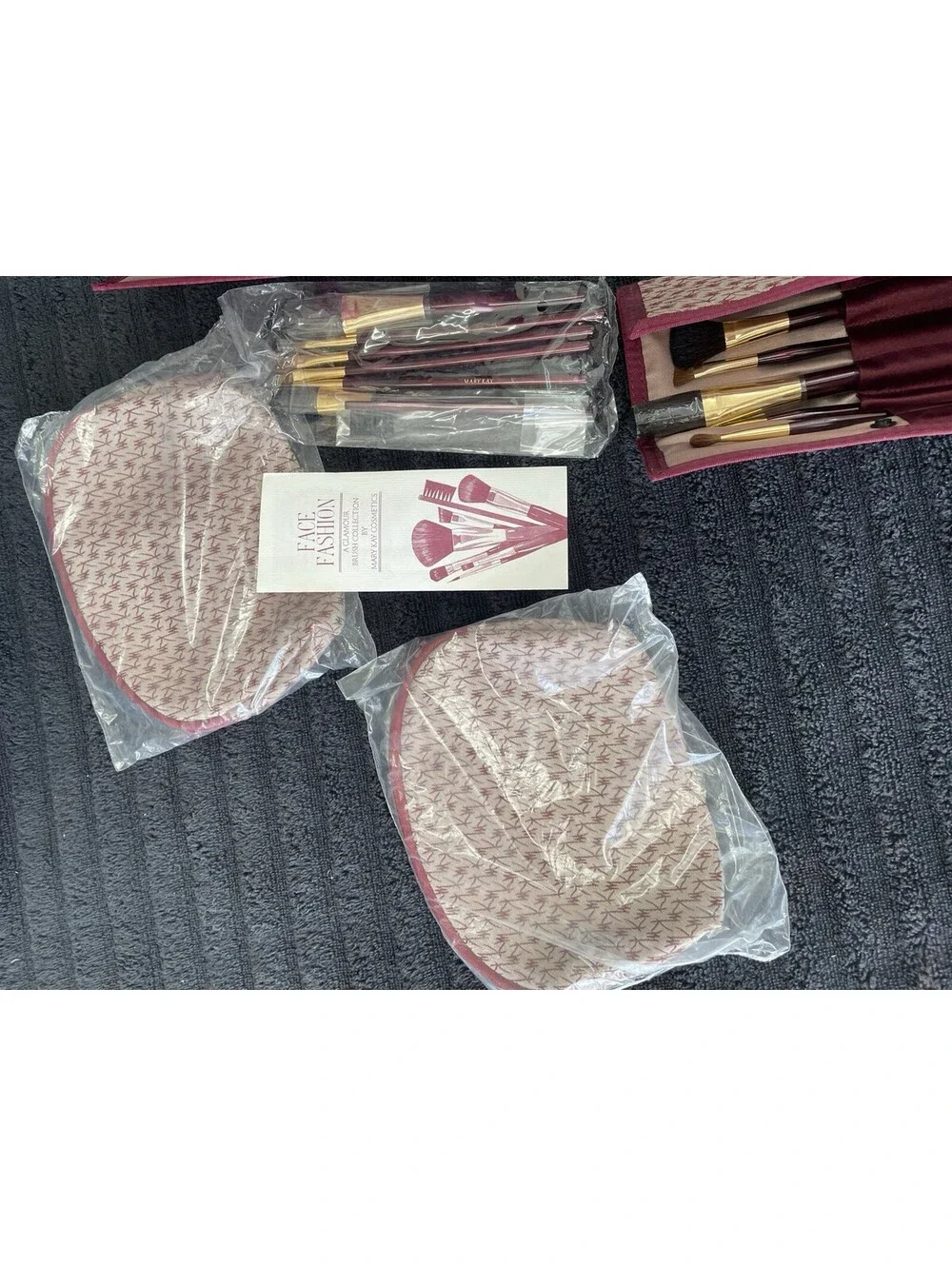 Mary Kay Brush Set Organizer Travel Bag 5 Full Size Brushes Vintage 1981 NOS